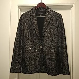 St. John black and silver blazer size 8